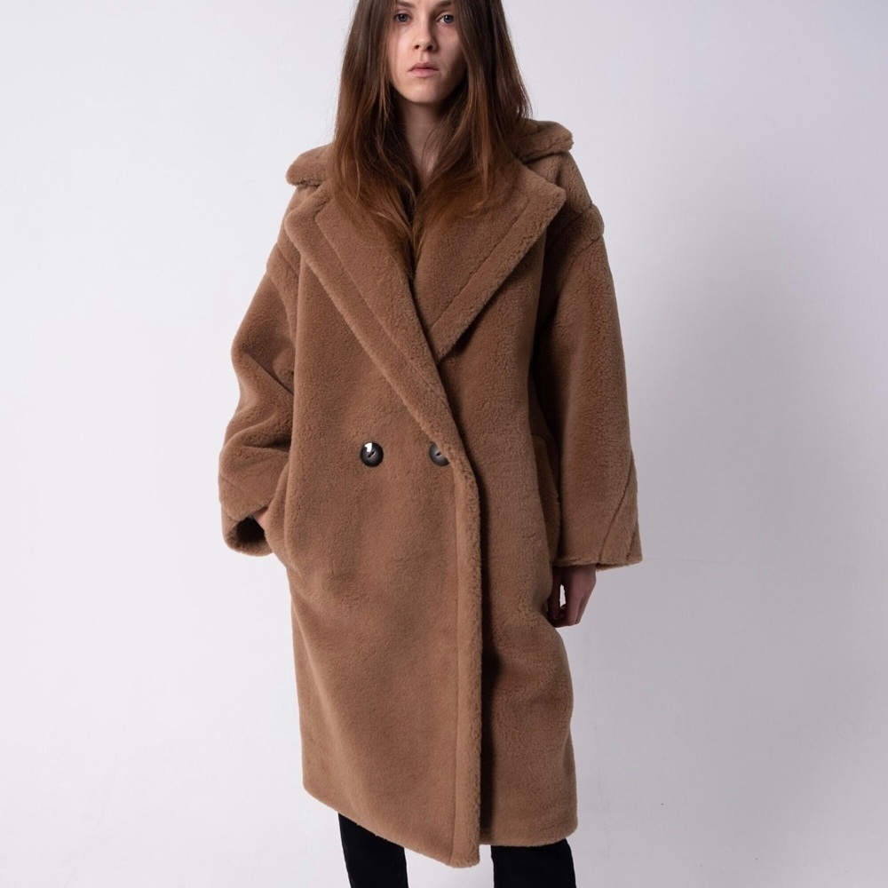 Teddy coat. 100% camel wool! Size 14/16 Custom made. New with tags!
